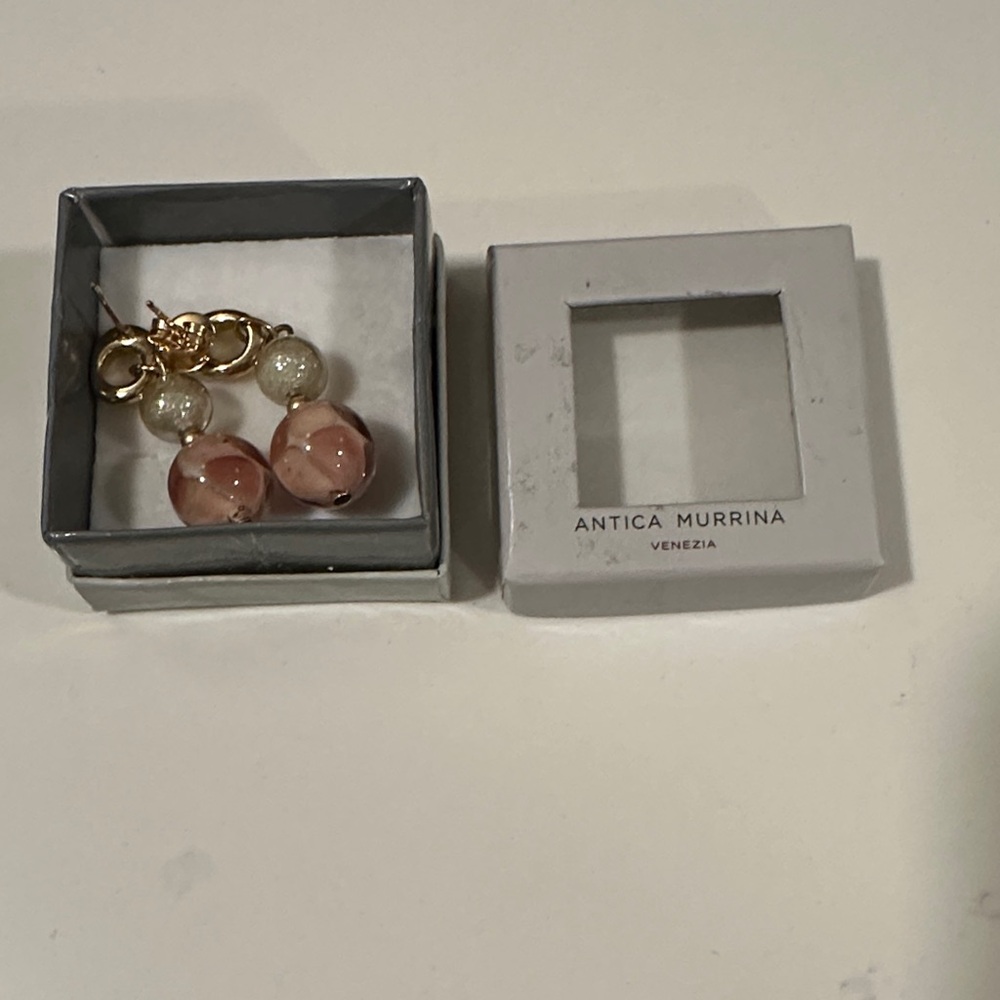 Antica Murrina Gold and Pink Earrings